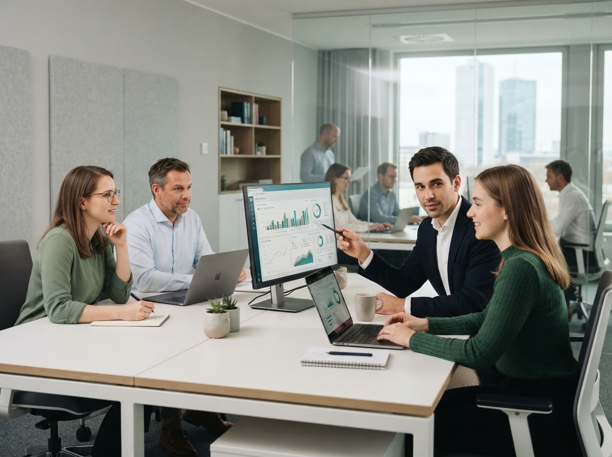 Kaiser Global Invest Team bei der Auswertung von Markt- und Risikodaten